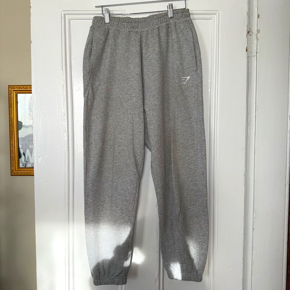 Gymshark light grey fleece joggers